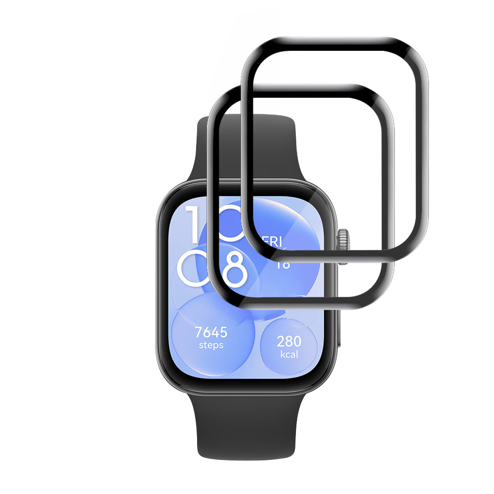 Pellicola Protettiva Techsuit Nano Flex per Huawei Watch Fit 3, Set 2 pezzi, Plastica, Nera