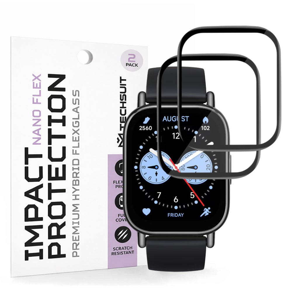 Schutzfolie Techsuit Nano Flex für Xiaomi Redmi Watch 5 Lite, Set 2 Stück, Kunststoff, Schwarz
