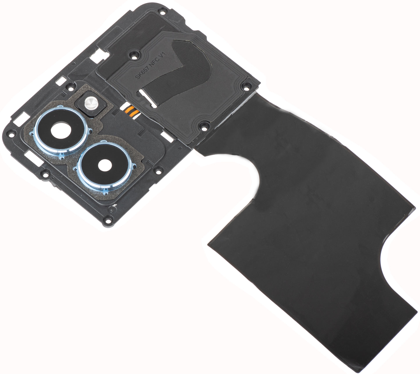 Vitre de caméra arrière - Flash - Cadre intérieur - Antenne NFC HMD Pulse Pro, avec cadre, Argenté, Service Pack 286954396