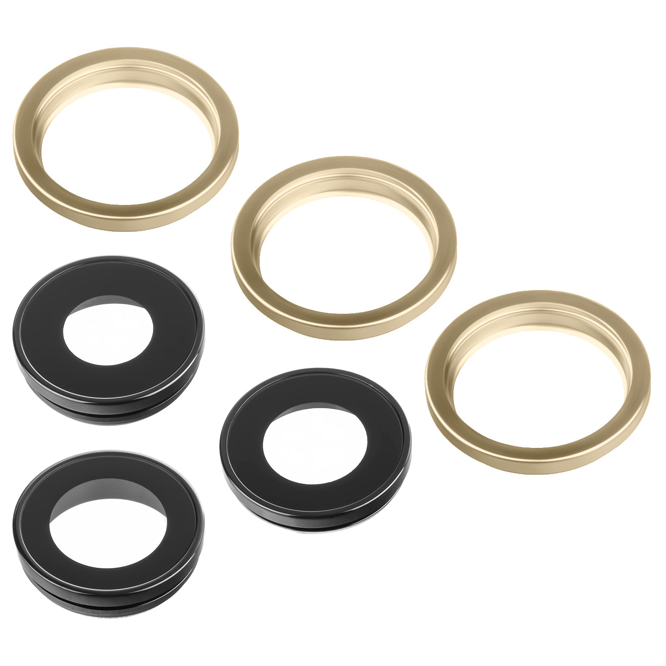 Kamera Glasrückseite Apple iPhone 12 Pro, Weitwinkel + Ultraweitwinkel + Teleobjektiv, mit Rahmen, Gold