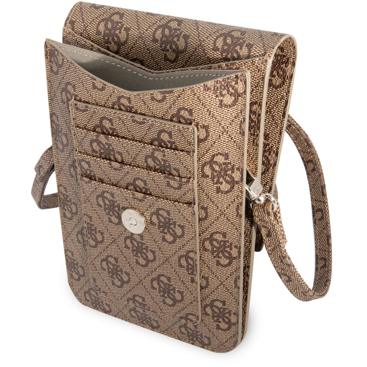 Universal Phone Bag, Guess, 4G Triangle Logo, Brown