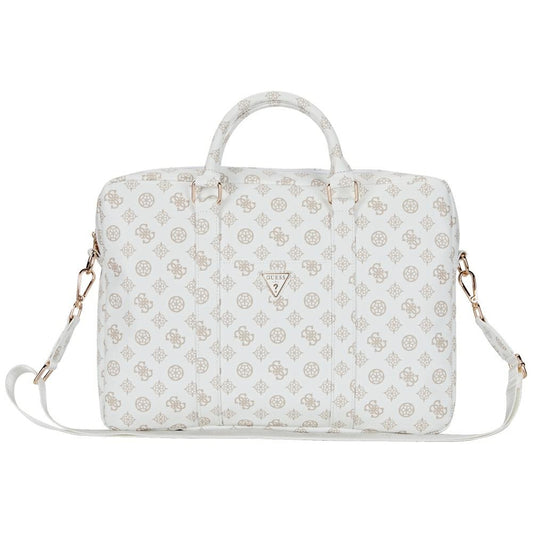 Sac Guess Peony Triangle Logo pour ordinateur portable 16 pouces, Blanc