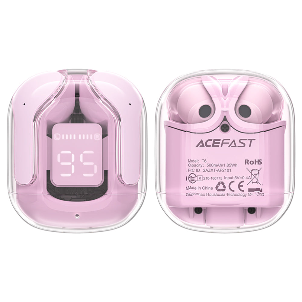 Auricolari Bluetooth Acefast T6, TWS, Rosa