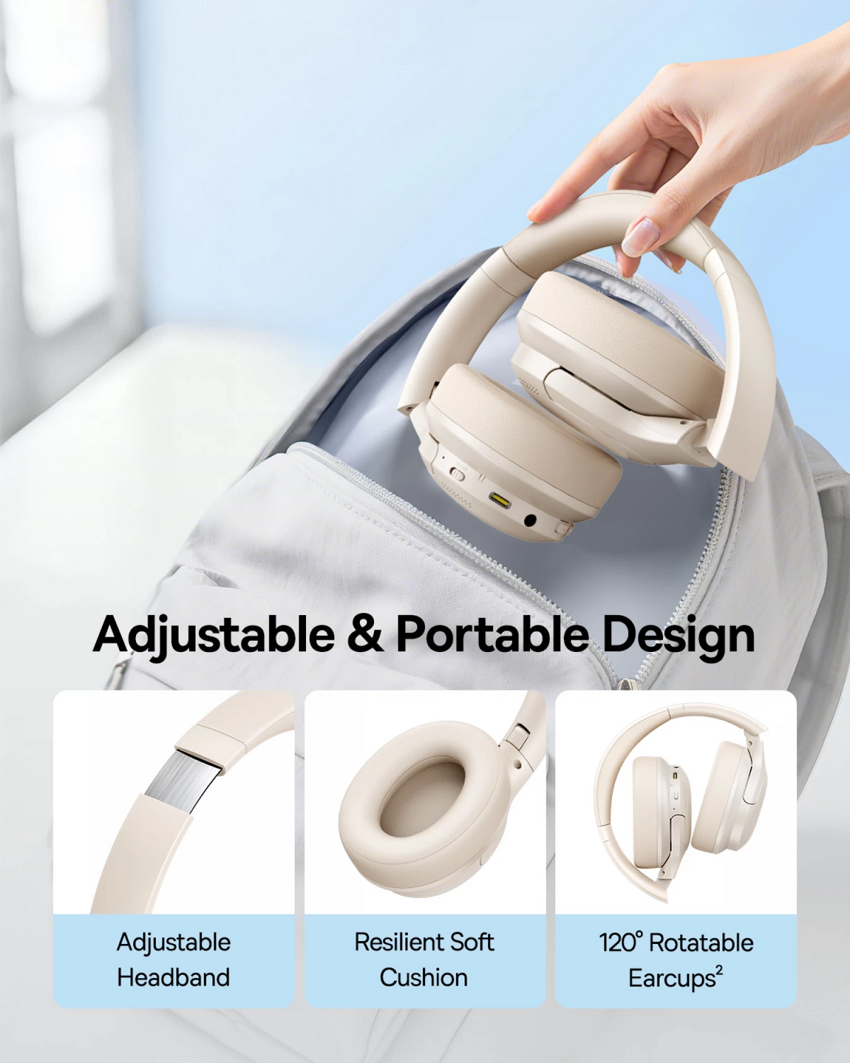 Auricolare Bluetooth Baseus BH1 Lite, A2DP, Bianco A0203C02