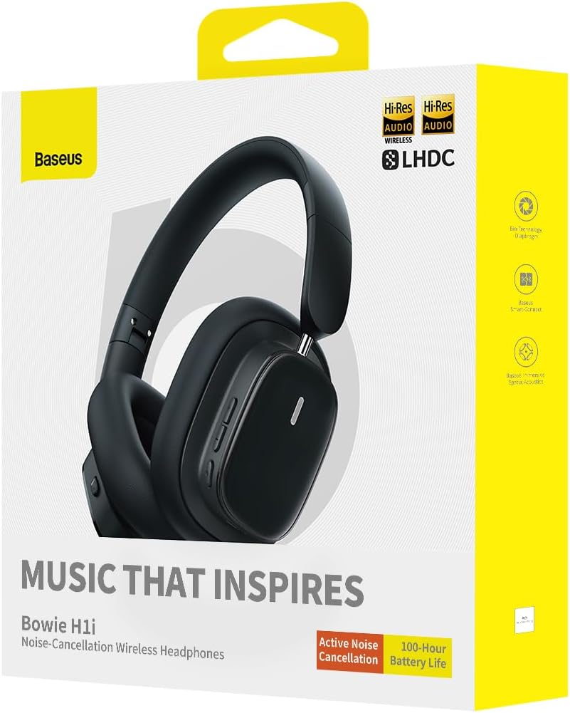 Auricolare Bluetooth Baseus Bowie H1i, A2DP, ANC, Nero A00050402113-00