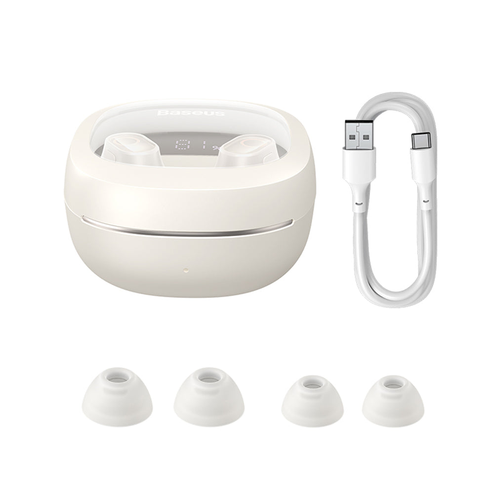 Handsfree Bluetooth Baseus WM02+, TWS, Bianco NGTW370302