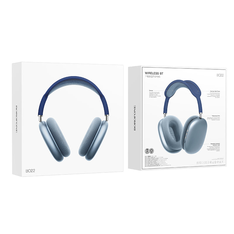 Auricolare Bluetooth Borofone BO22 Elegant, A2DP, Blu