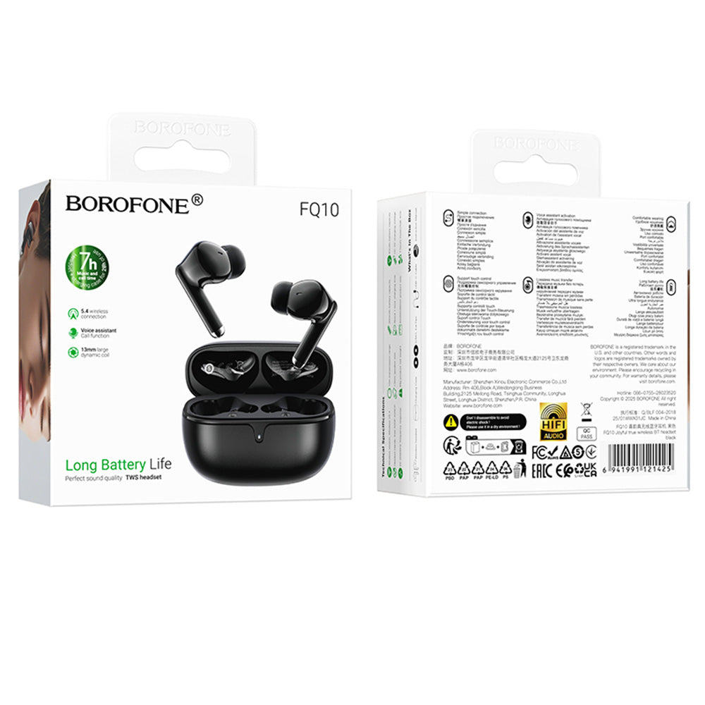 Auricolare Bluetooth Borofone FQ10 Joyful, TWS, Nero