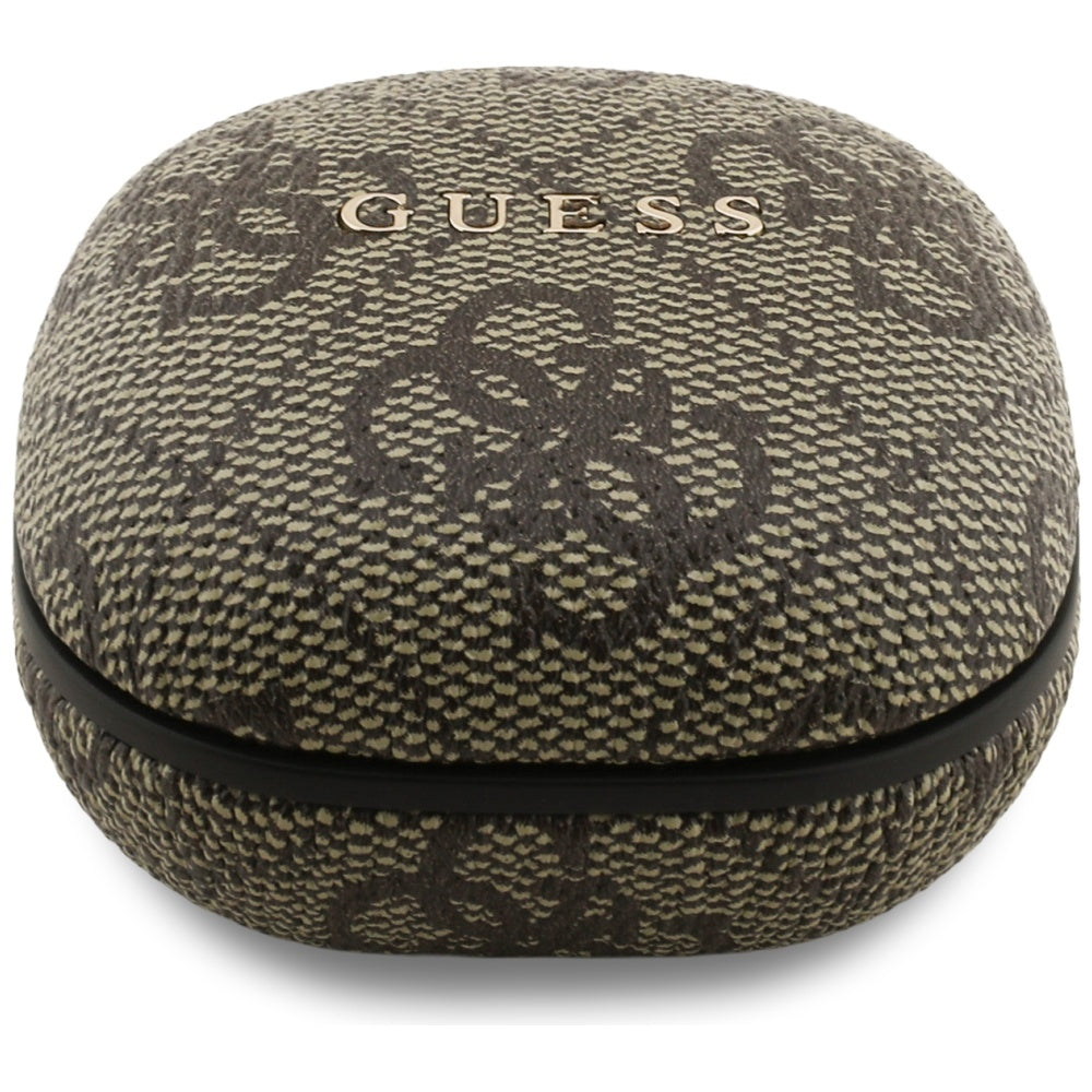Auricolari Bluetooth Guess 4G Classic con Logo Metallico, TWS, Marrone