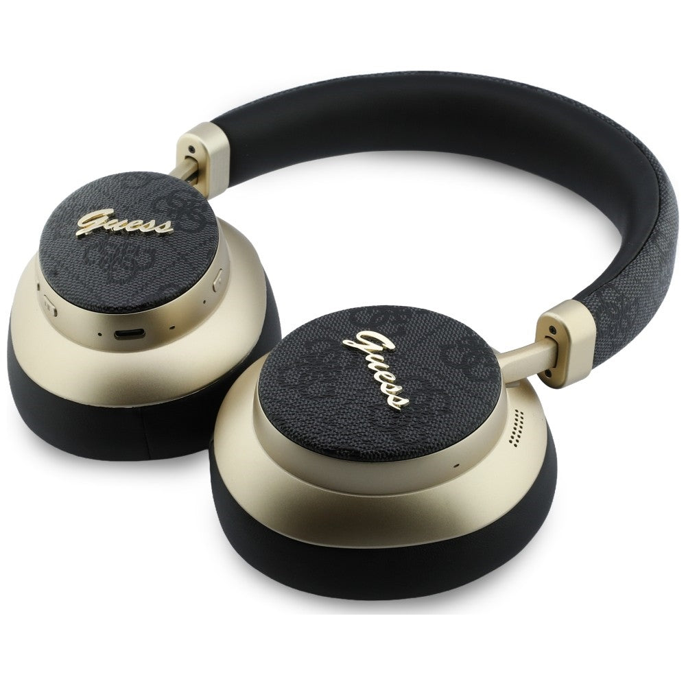 Kit mains libres Bluetooth Guess 4G Gold Script Metal, A2DP, Noir