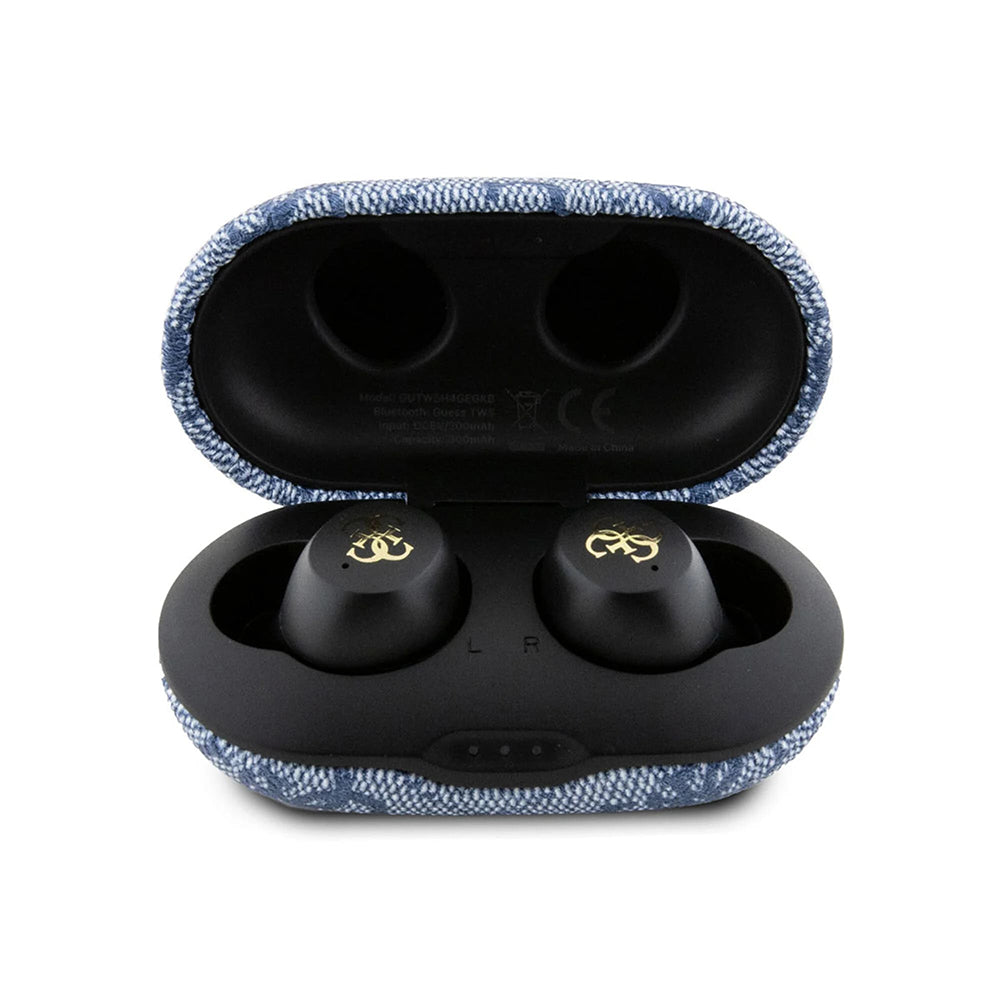 Handsfree Bluetooth Guess 4G Métal, TWS, Bleu