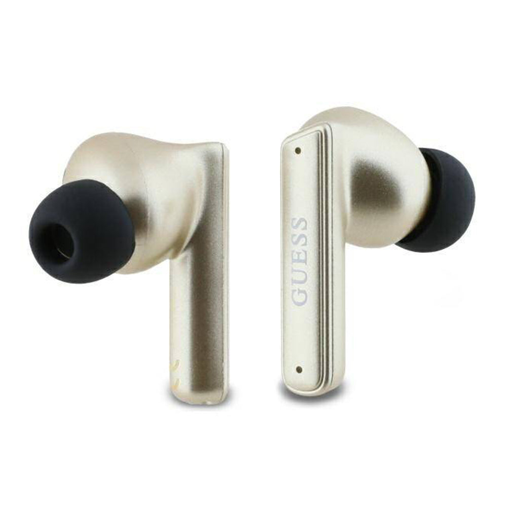 Handsfree Bluetooth Guess Capsule Logo Imprimé, TWS, ANC, Doré