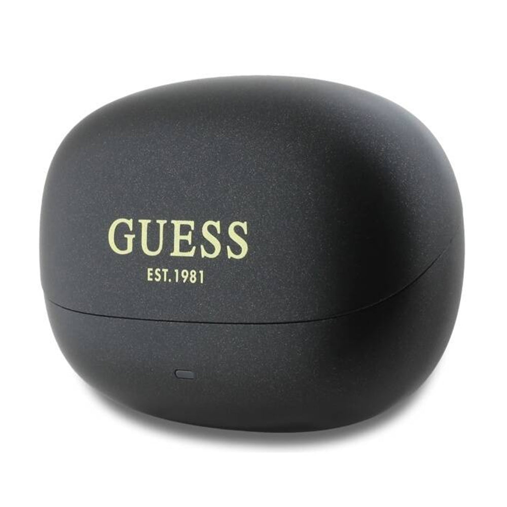 Auricolare Bluetooth Guess Capsule con Logo Stampato, TWS, ANC, Nero