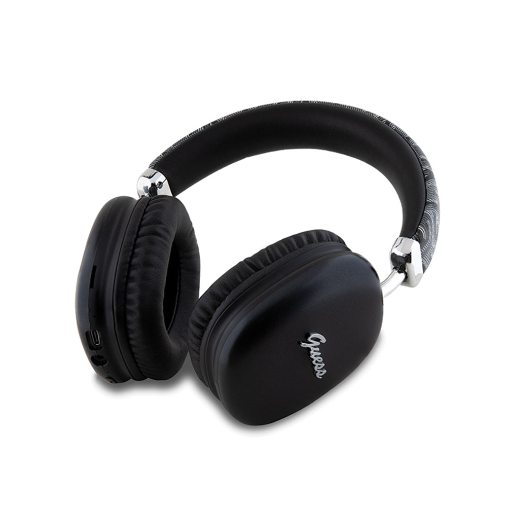 Auricolare Bluetooth Guess GCube Metallic Script Logo, A2DP, Nero