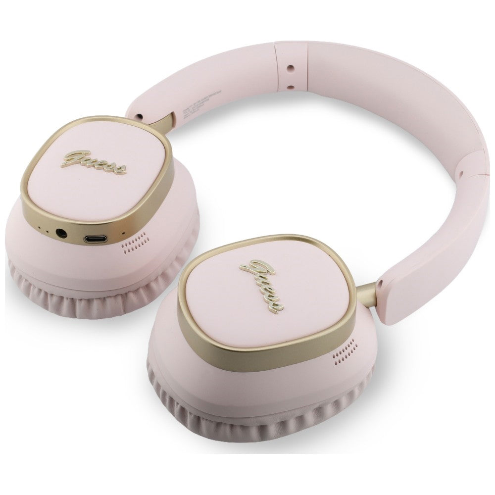 Kit mains libres Bluetooth Guess Rectangle Metal Script, A2DP, Rose