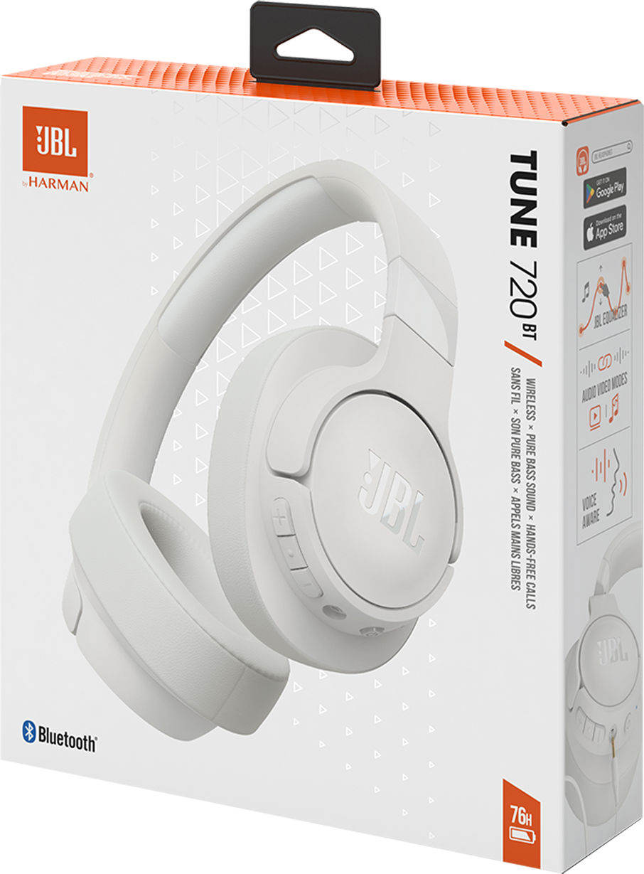 Kit mains libres Bluetooth JBL Tune 720BT, MultiPoint, A2DP, Blanc, Reconditionné JBLT720BTWHT