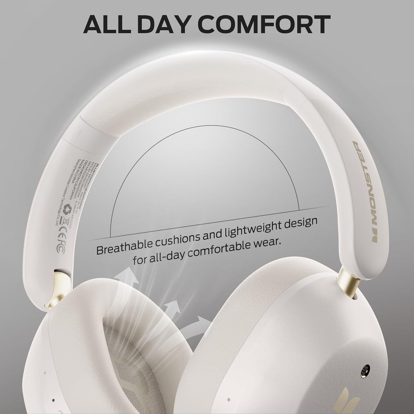 Handsfree Bluetooth Monster Persona 6th, MultiPoint, A2DP, ANC, Bianco