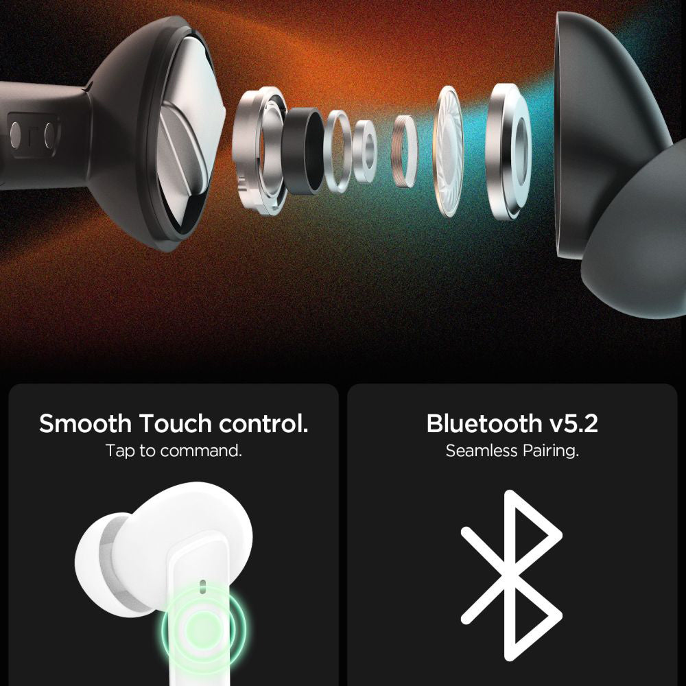 Auricolare Bluetooth Spigen SA2402, TWS, ANC, Bianco