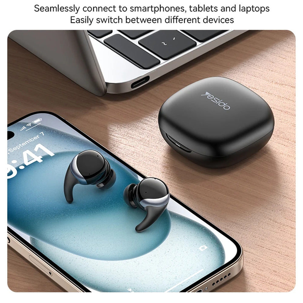 Auricolare Bluetooth Yesido TWS30, TWS, ANC, Nero