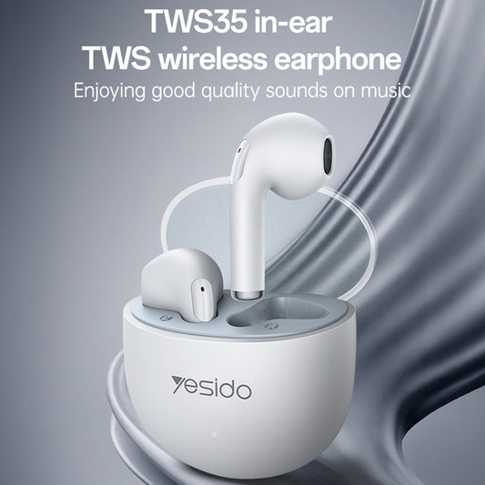 Kit mains libres Bluetooth Yesido TWS35, TWS, Blanc