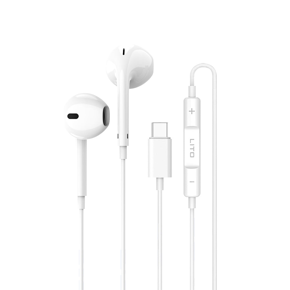 Kit mains libres USB-C Lito LF01T, Blanc