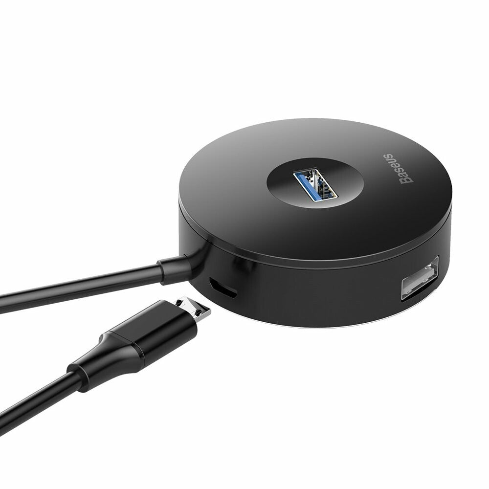Baseus Round USB Hub 4-Port | 1m Kabel | Schwarz