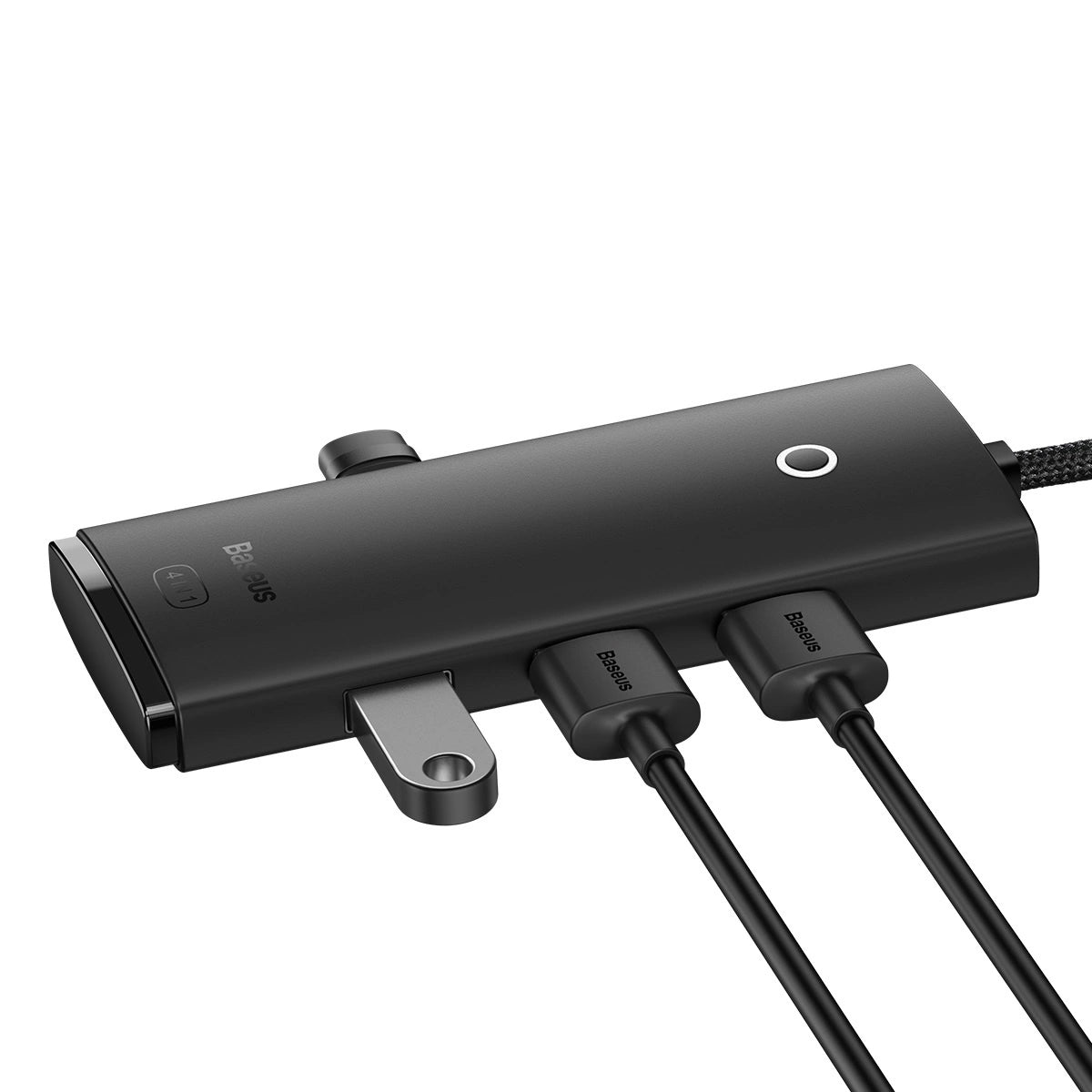 Hub USB Baseus Lite, 4 x USB-A 3.0 - 1 x USB-C, 2m, Schwarz WKQX030201