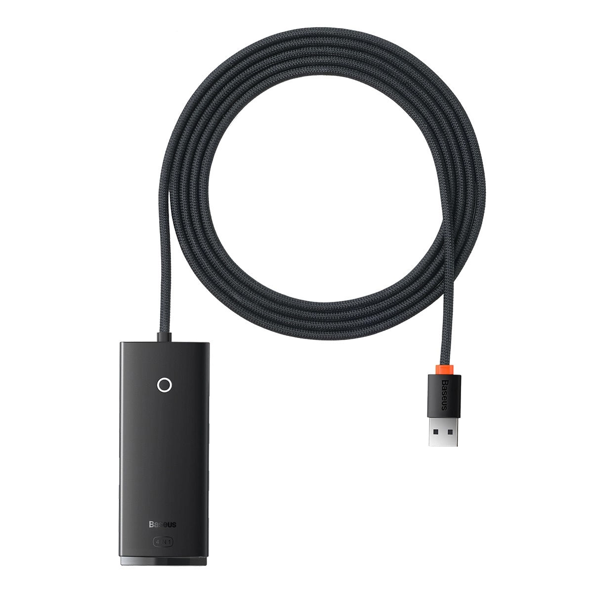 Hub USB Baseus Lite, 4 x USB-A 3.0 - 1 x USB-C, 2m, Schwarz WKQX030201