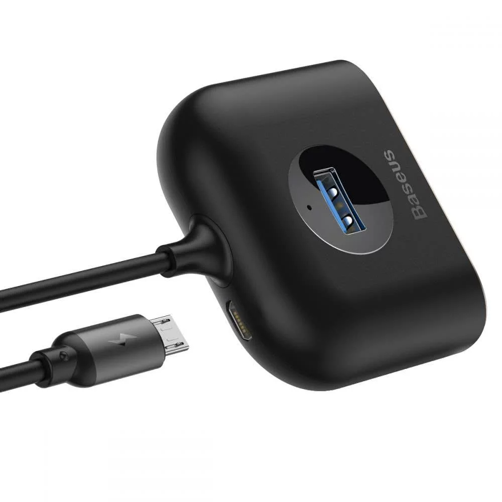 Hub USB Baseus Square, 1 x USB-A 3.0 - 3 x USB-A, Noir CAHUB-AY01