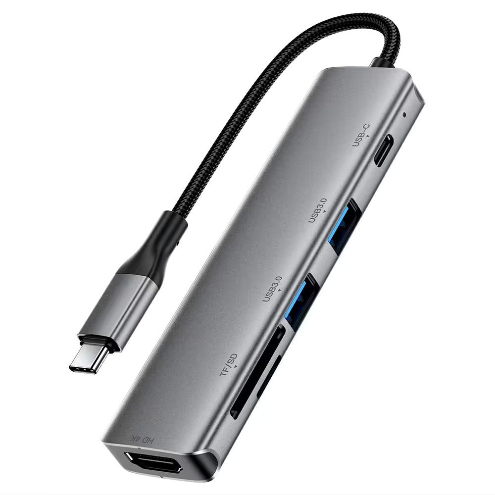 Hub USB-C Acefast J18, 6in1, Grigio