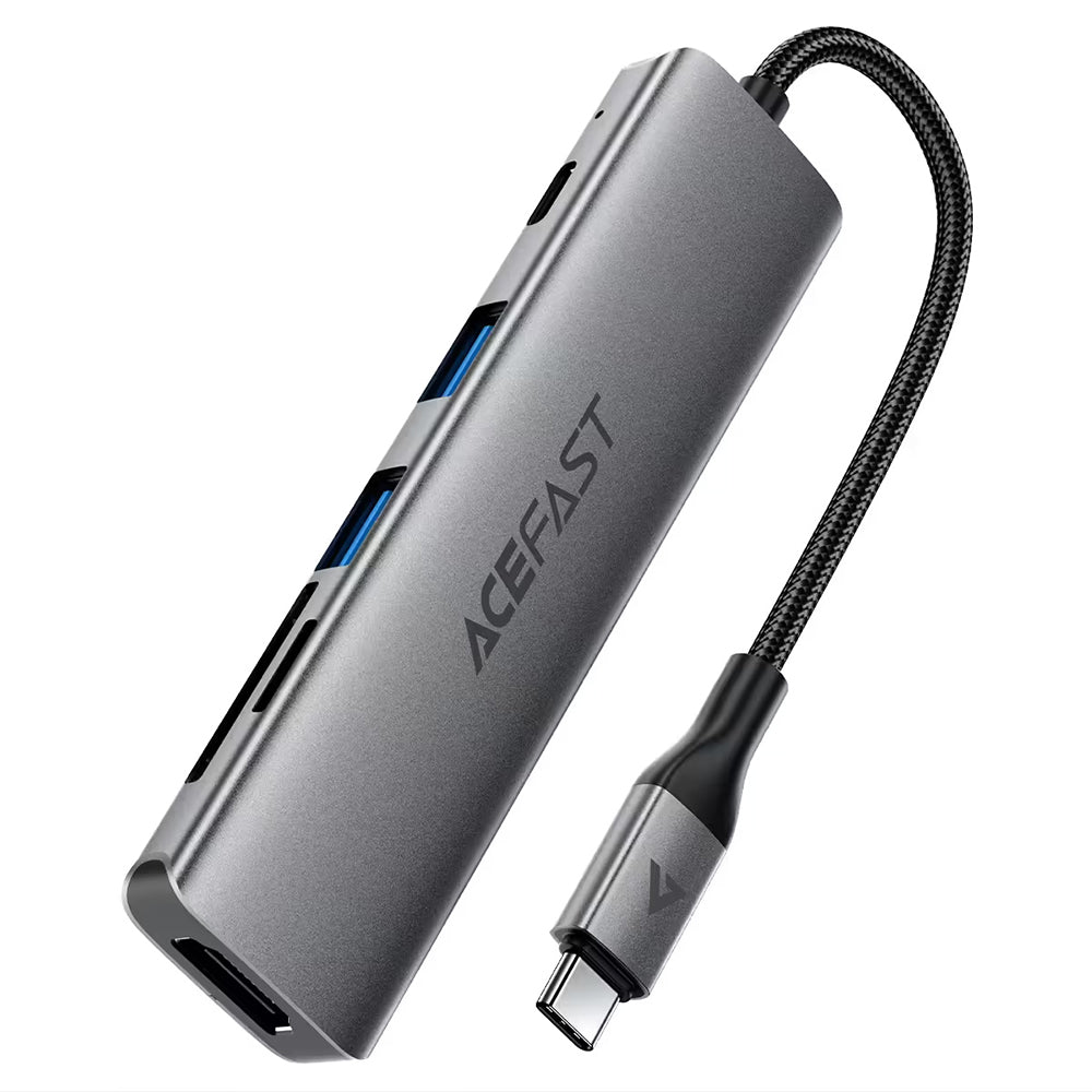 Hub USB-C Acefast J18, 6in1, Grigio