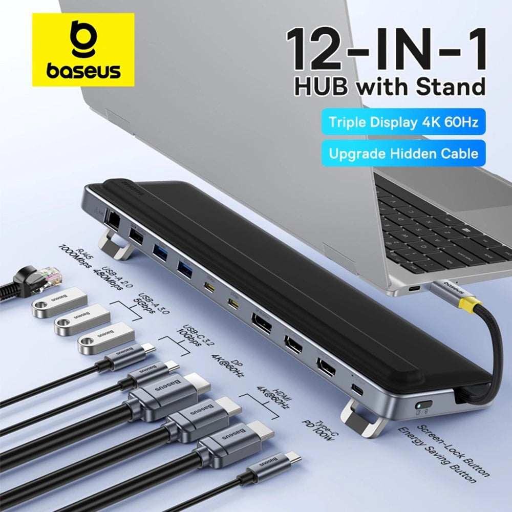 Hub USB-C Baseus EliteJoy EH3, 12in1, Grigio B00051300111-00