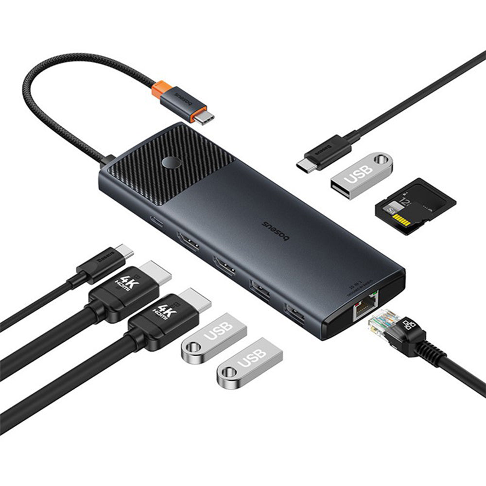 Hub USB-C Baseus Gleam II, 10en1, Noir B0114200