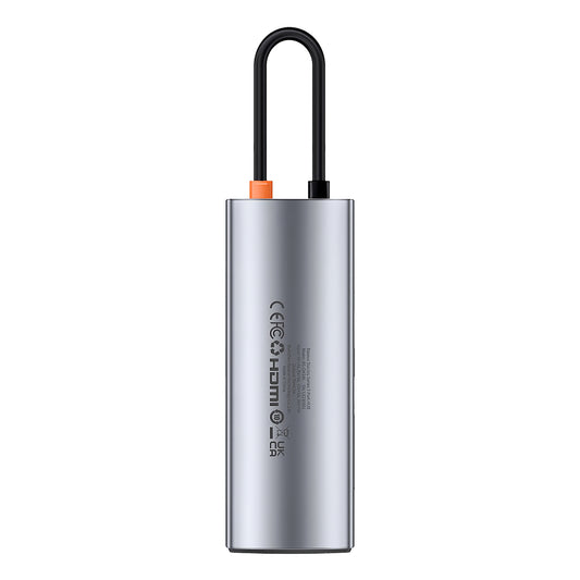 Baseus Joystar USB-C Hub, 3 x USB-A 3.0 - 1 x USB-C - 1 x HDMI - 1 x SD - 1 x microSD, Argent B0003070881111-00