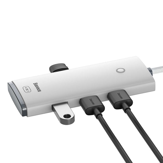 Hub USB-C Baseus Lite, 4 x USB-A 3.2, 2m, Blanc