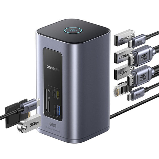 Hub USB-C Baseus NU1 Air Spacemate, 12en1, Gris B00061800123-00