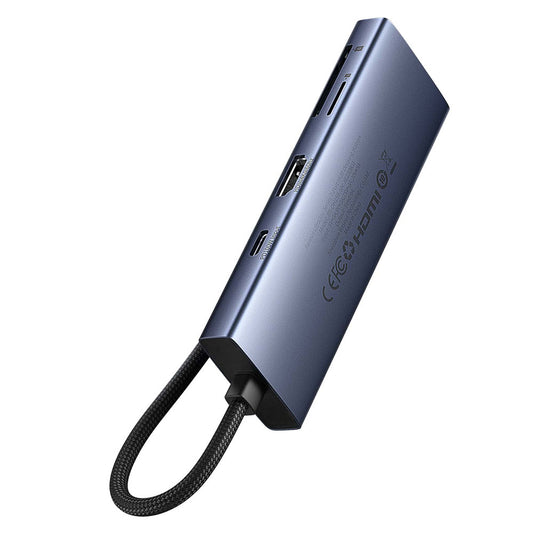 Hub USB-C Baseus UltraJoy, 3 x USB-A 3.0 - 1 x USB-C - 1 x HDMI - 1 x SD - 1 x microSD, Grau B00052803811-00