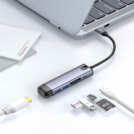 Hub USB-C McDodo HU-7740, 6in1, Grigio