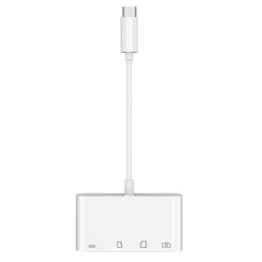 Hub USB-C OEM NK108LTC, 1 x USB-A - 1 x USB-C - 1 x SD - 1 x microSD, bianco