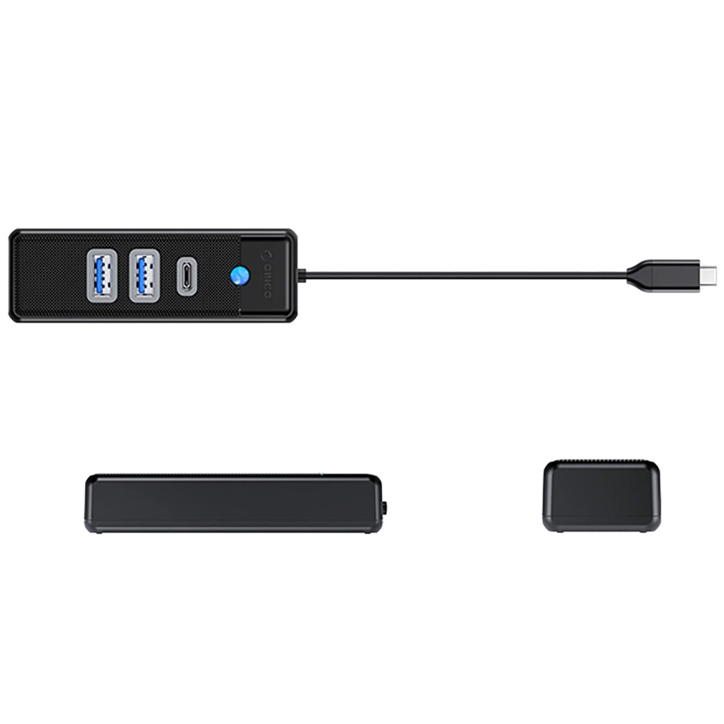 Hub USB-C Orico PWC2U-C3, 2 x USB-A 3.0 - 1 x USB-C, Nero