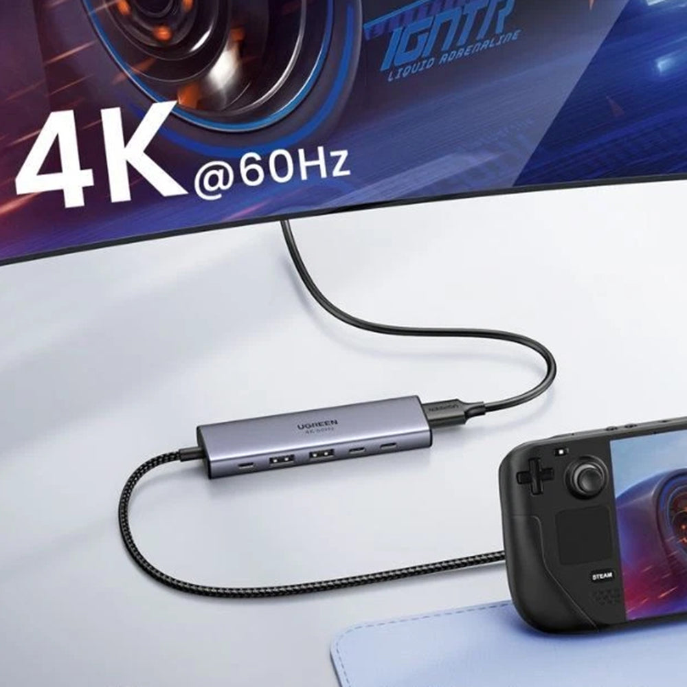 Hub USB-C UGREEN CM511 (35999), 2 x USB-A 3.2 - 3 x USB-C - 1 x HDMI, Grau