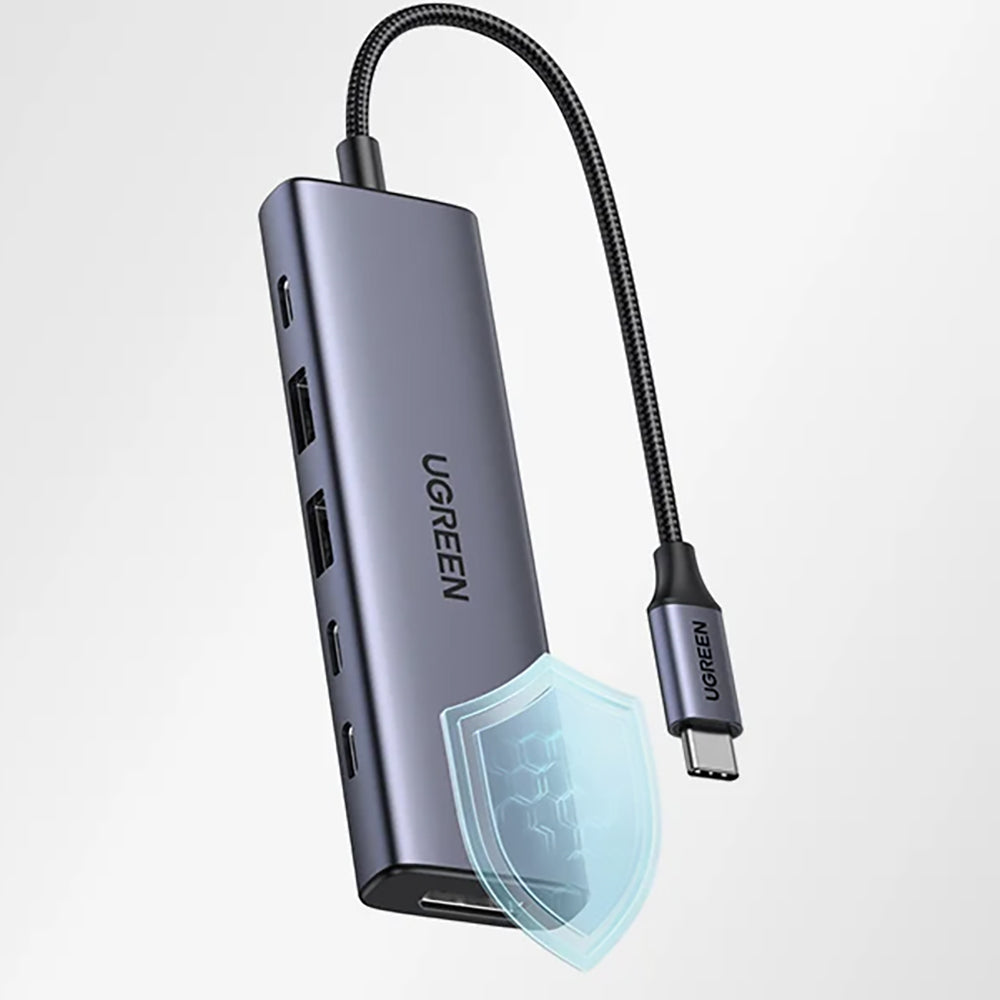 Hub USB-C UGREEN CM511 (75586), 6 en 1, Gris