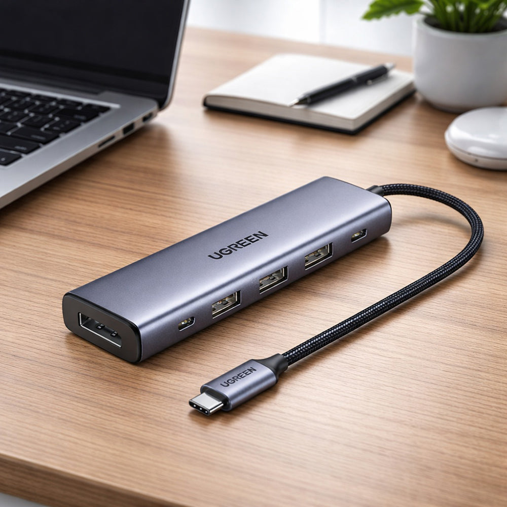 Hub USB-C UGREEN CM511 (75642), 6 en 1, Gris