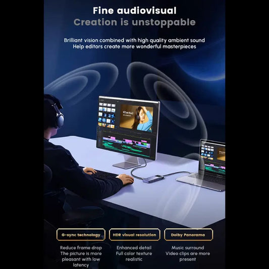 Hub USB-C UGREEN CM888 (45155) Uno, 6en1, Gris