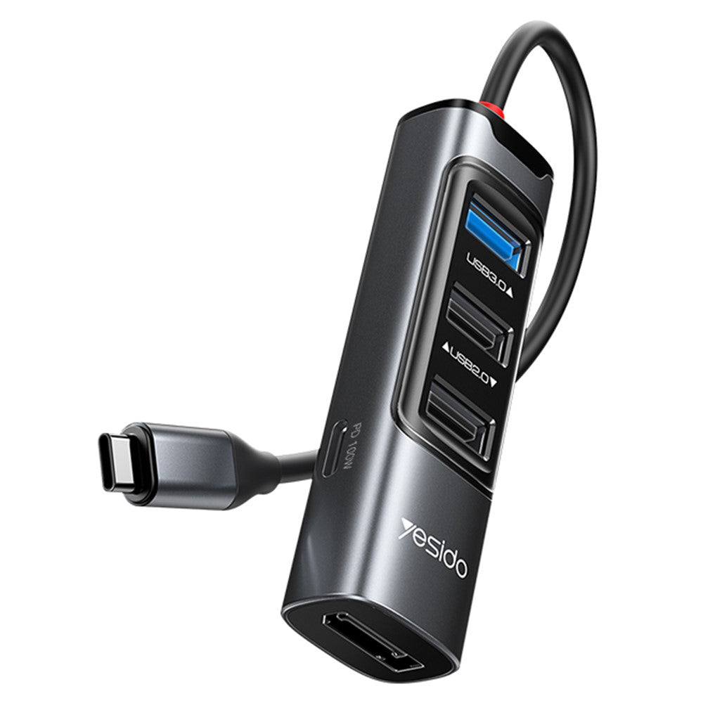 Hub USB-C Yesido HB23, 5in1, Grigio