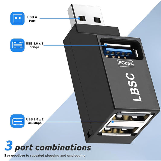 Hub USB Techsuit H11 EchoLink, 3en1, Noir