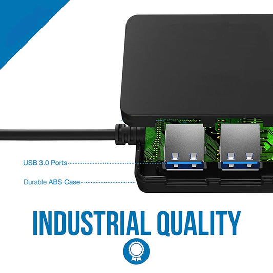 Hub USB Techsuit H15 QuantumNode, 4en1, Noir