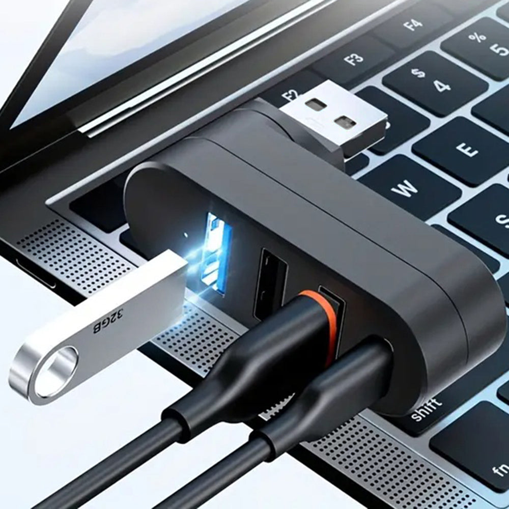 Hub USB Techsuit H17 SplitterNode, 4en1, Noir