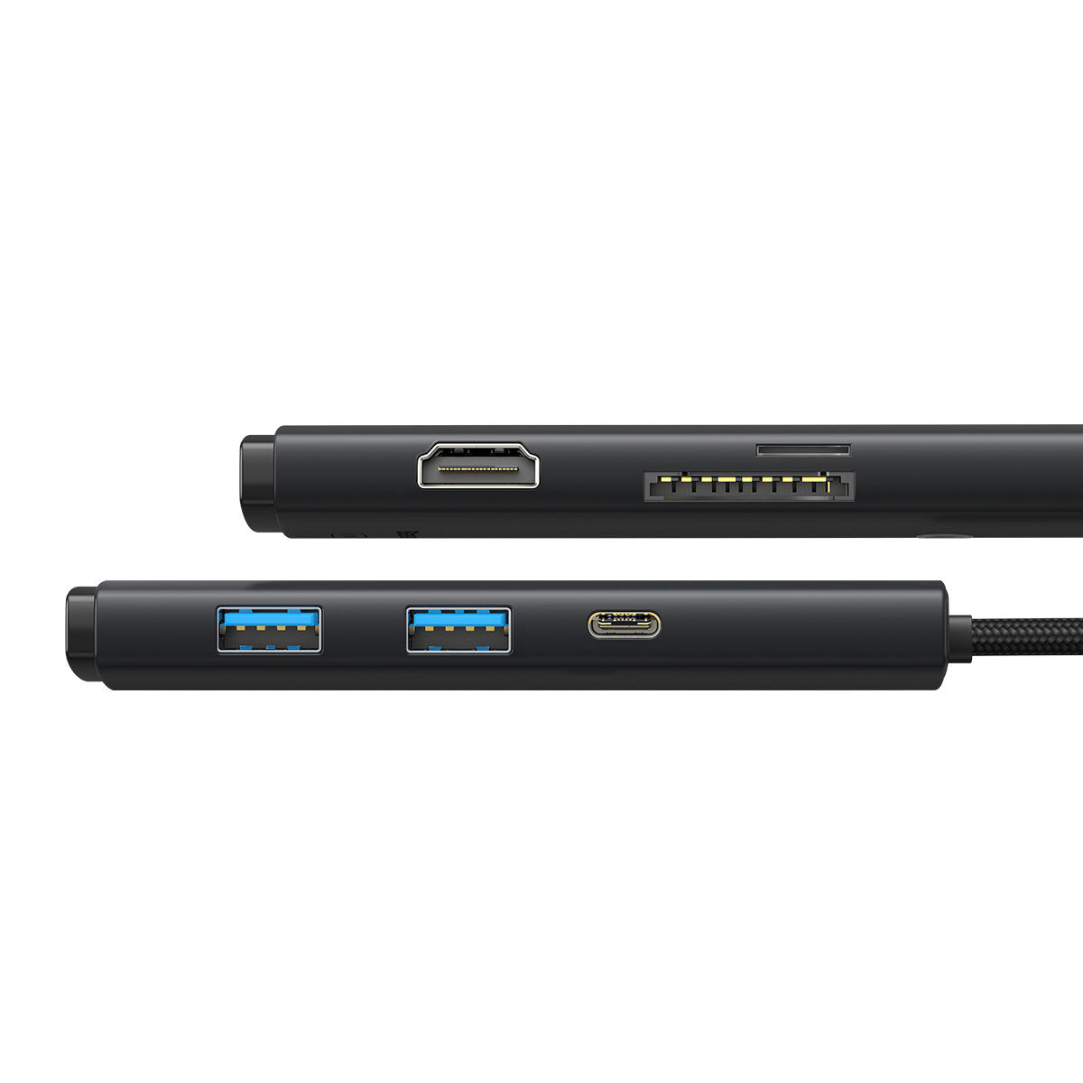Hub USB-C Baseus Lite, 2 x USB-A 3.0 - 1 x USB-C - 1 x HDMI - 1 x SD - 1 x microSD, Noir WKQX050101
