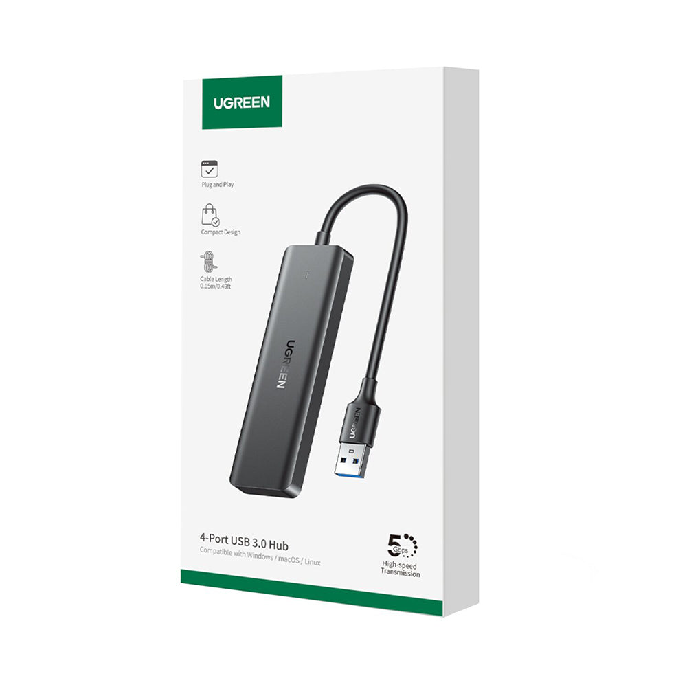 Hub USB UGREEN CM219 (25851), 4 x USB-A 3.0, Nero